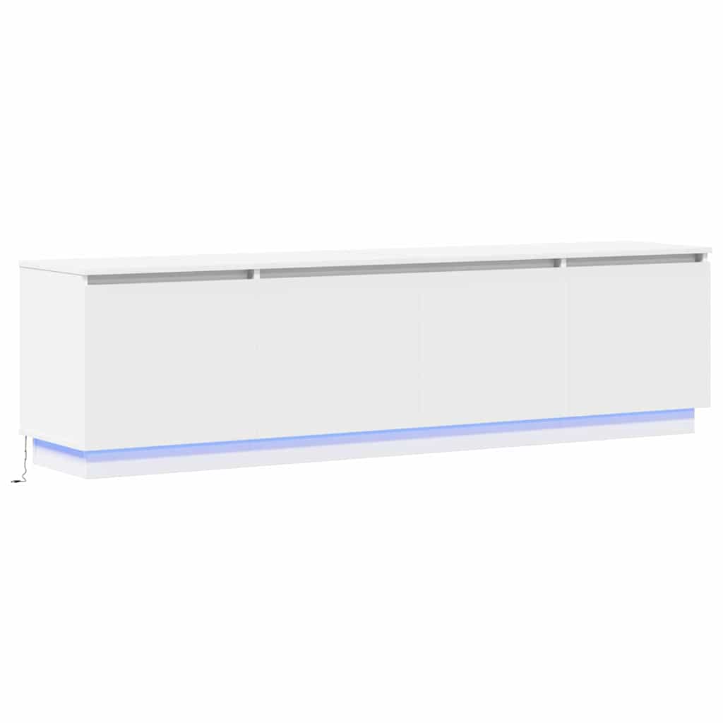 Meuble TV avec LED Blanc 180 x 38 x 49 cm Bois d'ingénierie - XIOS