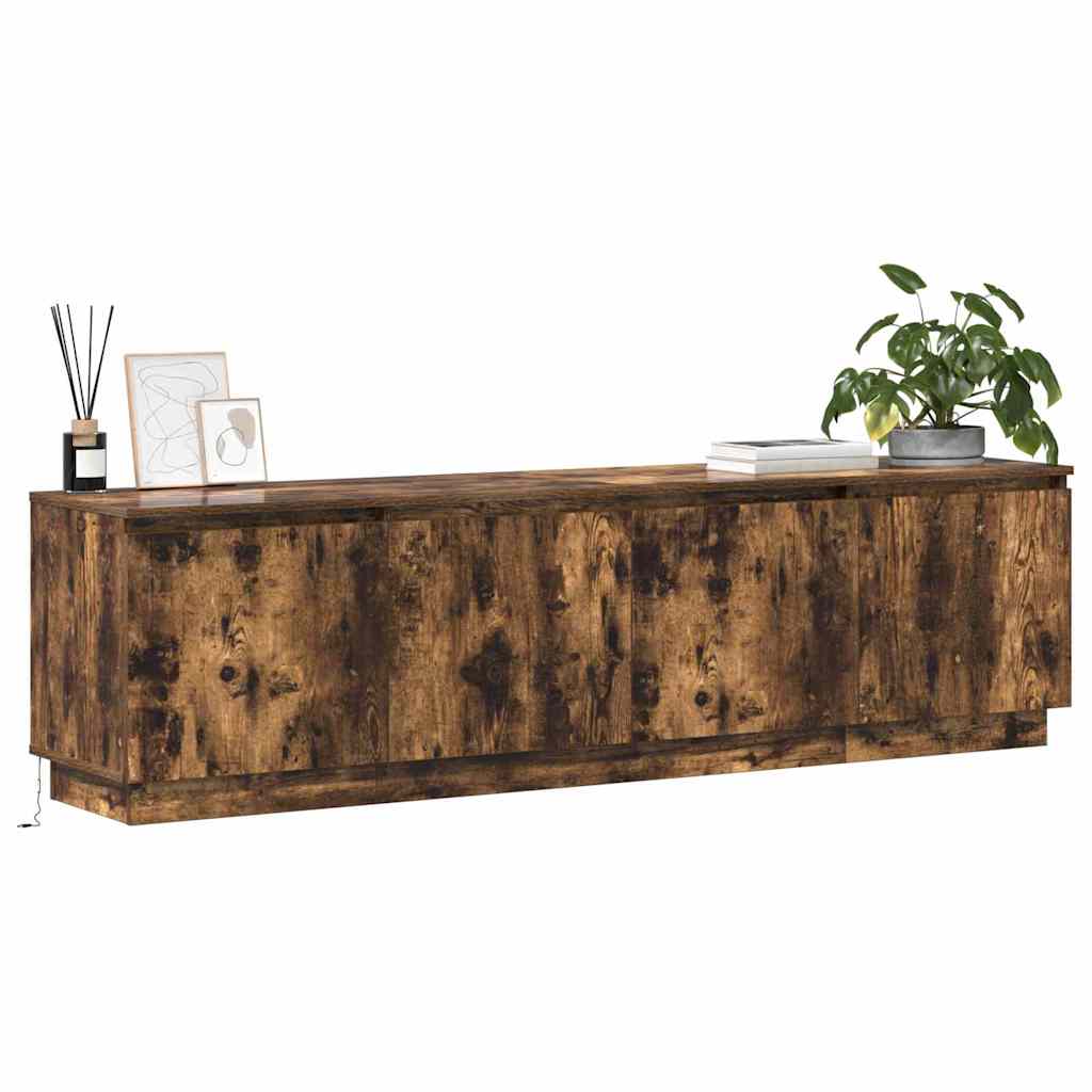 Meuble TV avec LED Chêne fumé 180 x 38 x 49 cm - XIOS