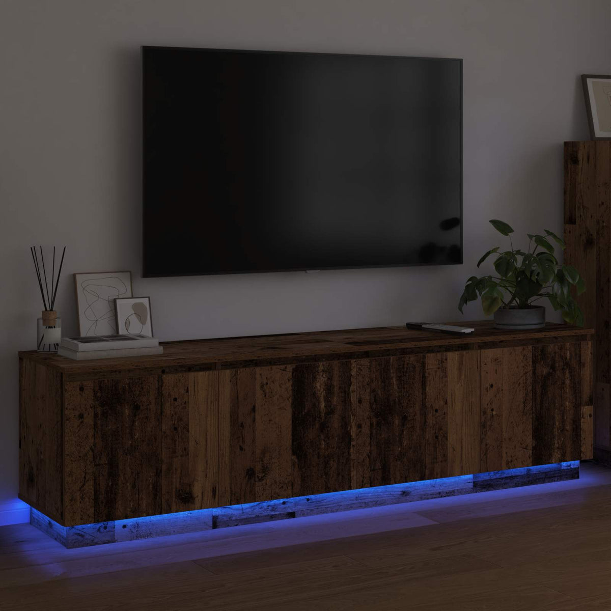 Meuble TV 180 x 38 x 49 cm Bois Ancien Bois d'ingénierie - XIOS