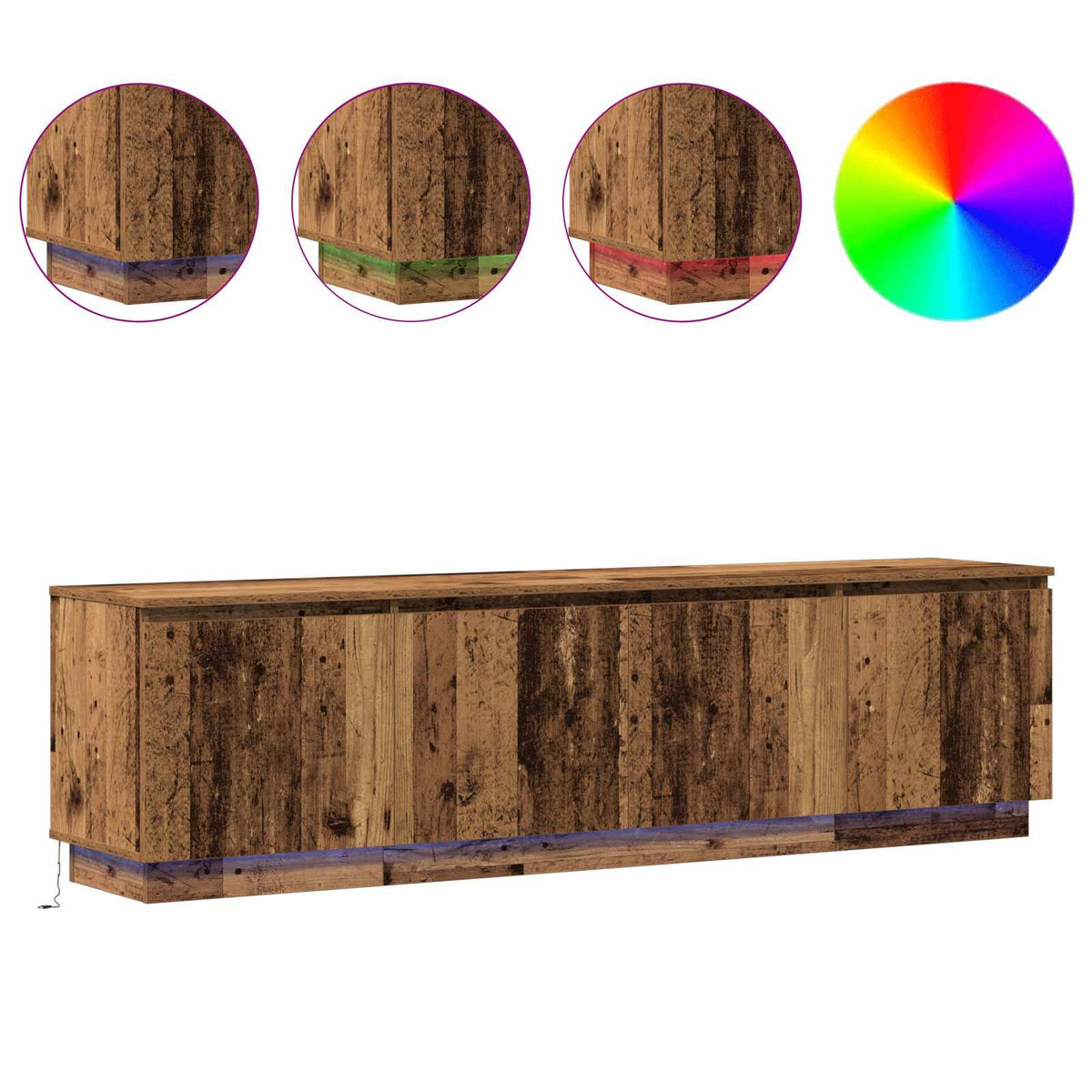 Meuble TV 180 x 38 x 49 cm Bois Ancien Bois d'ingénierie - XIOS