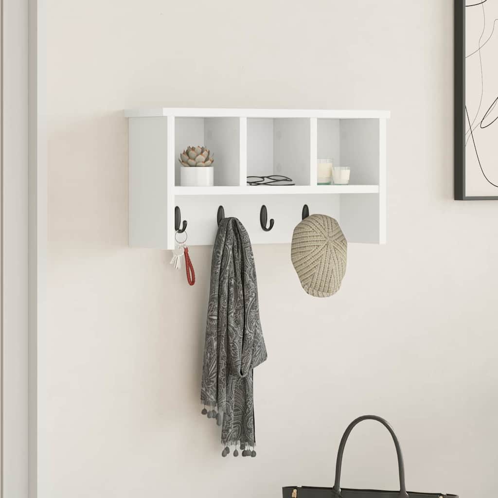 Porte-manteau mural Blanc 50 x 16 x 26 cm Bois d'ingénierie - XIOS