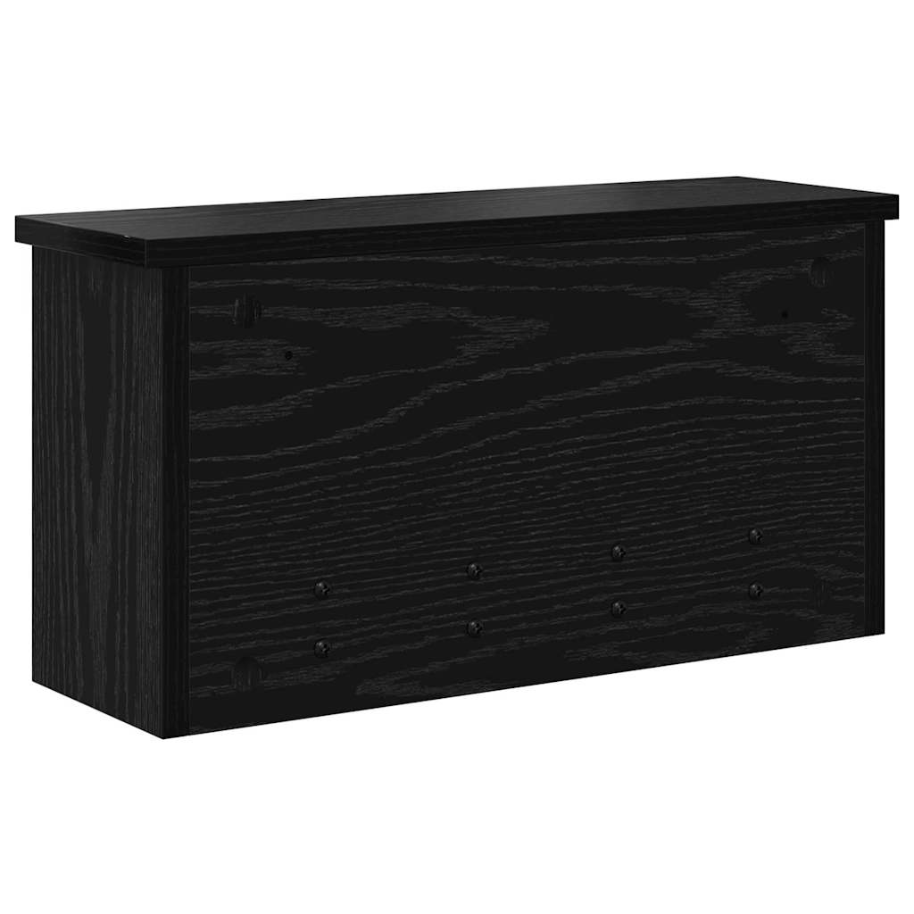 Porte-manteau mural avec étagère Chêne noir 50 x 16 x 26 cm - XIOS