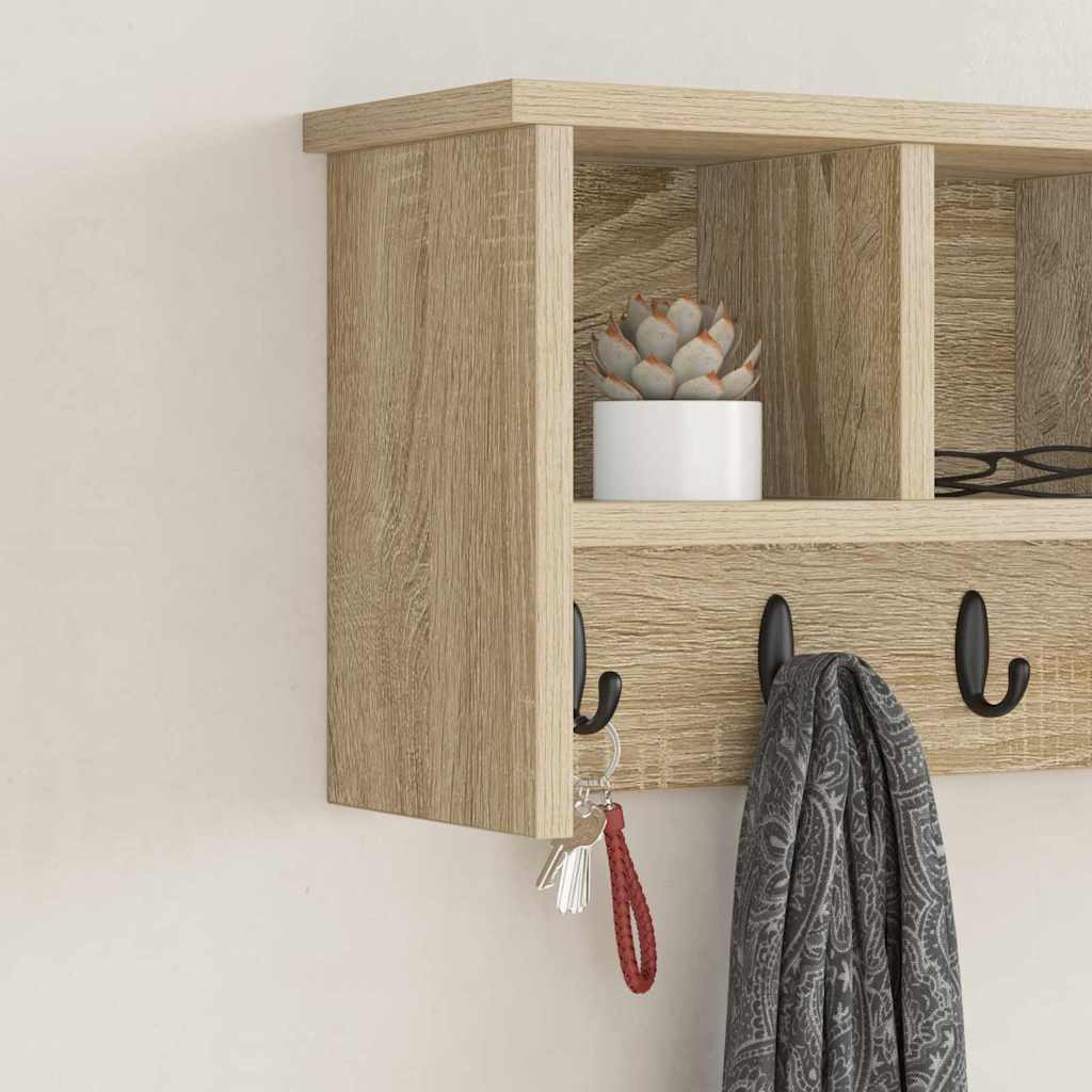 Porte-manteau mural avec étagère Chêne sonoma 50 x 16 x 26 cm - XIOS