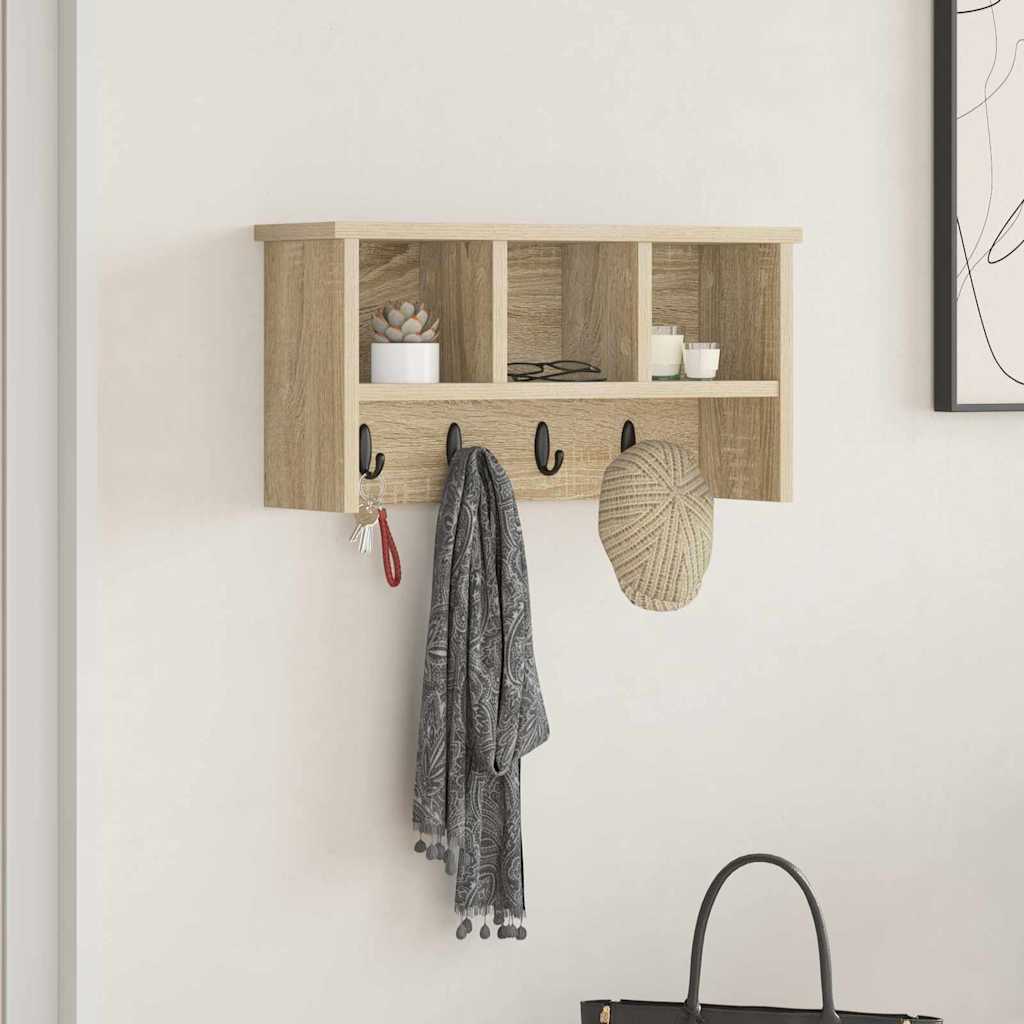 Porte-manteau mural avec étagère Chêne sonoma 50 x 16 x 26 cm - XIOS