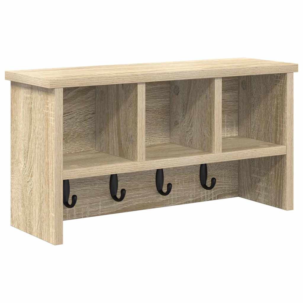 Porte-manteau mural avec étagère Chêne sonoma 50 x 16 x 26 cm - XIOS