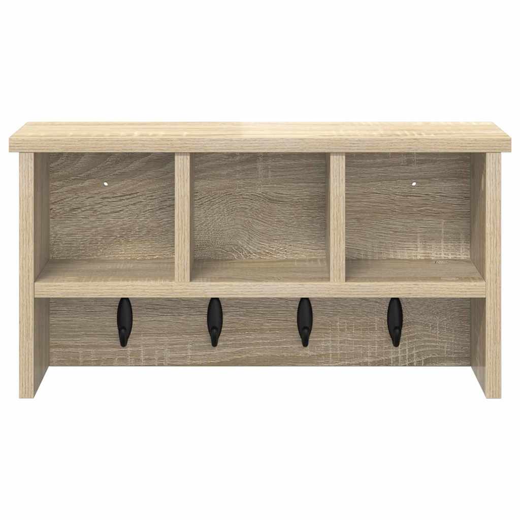 Porte-manteau mural avec étagère Chêne sonoma 50 x 16 x 26 cm - XIOS