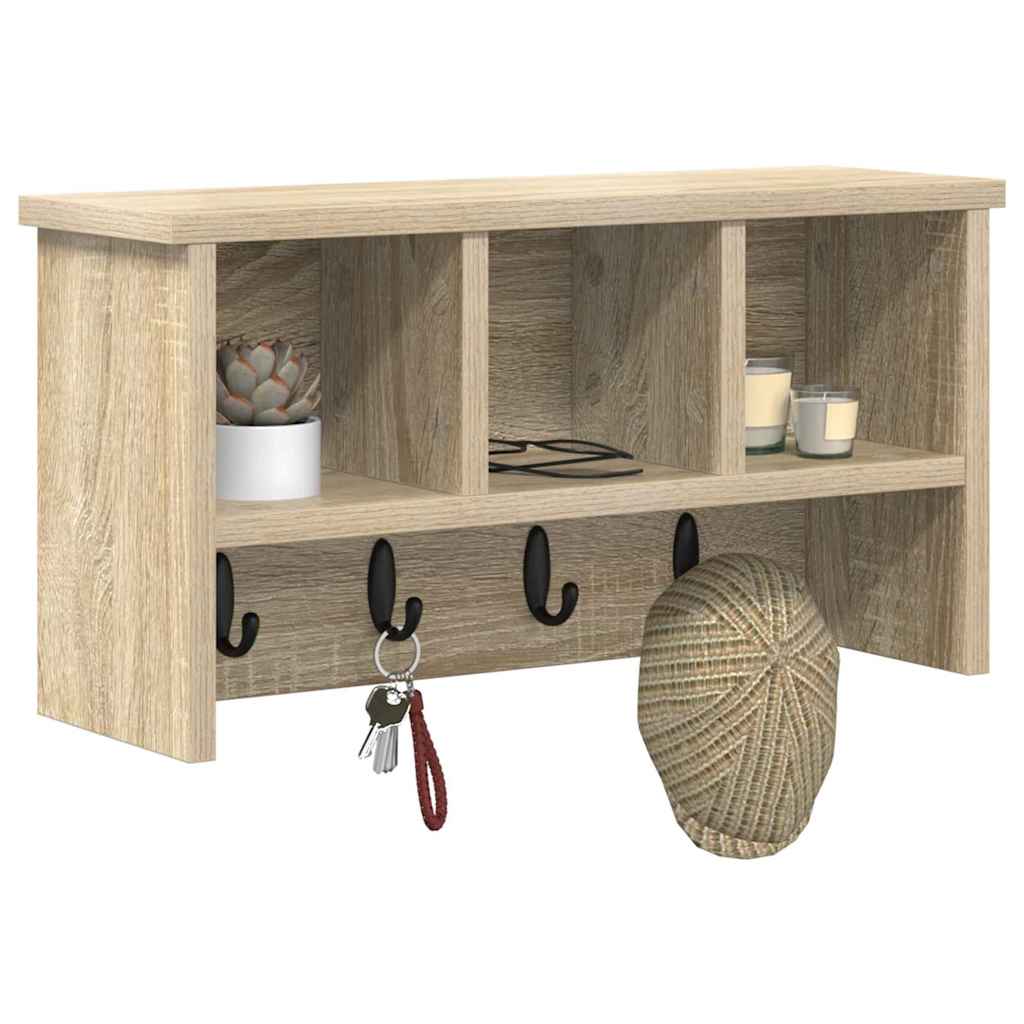 Porte-manteau mural avec étagère Chêne sonoma 50 x 16 x 26 cm - XIOS