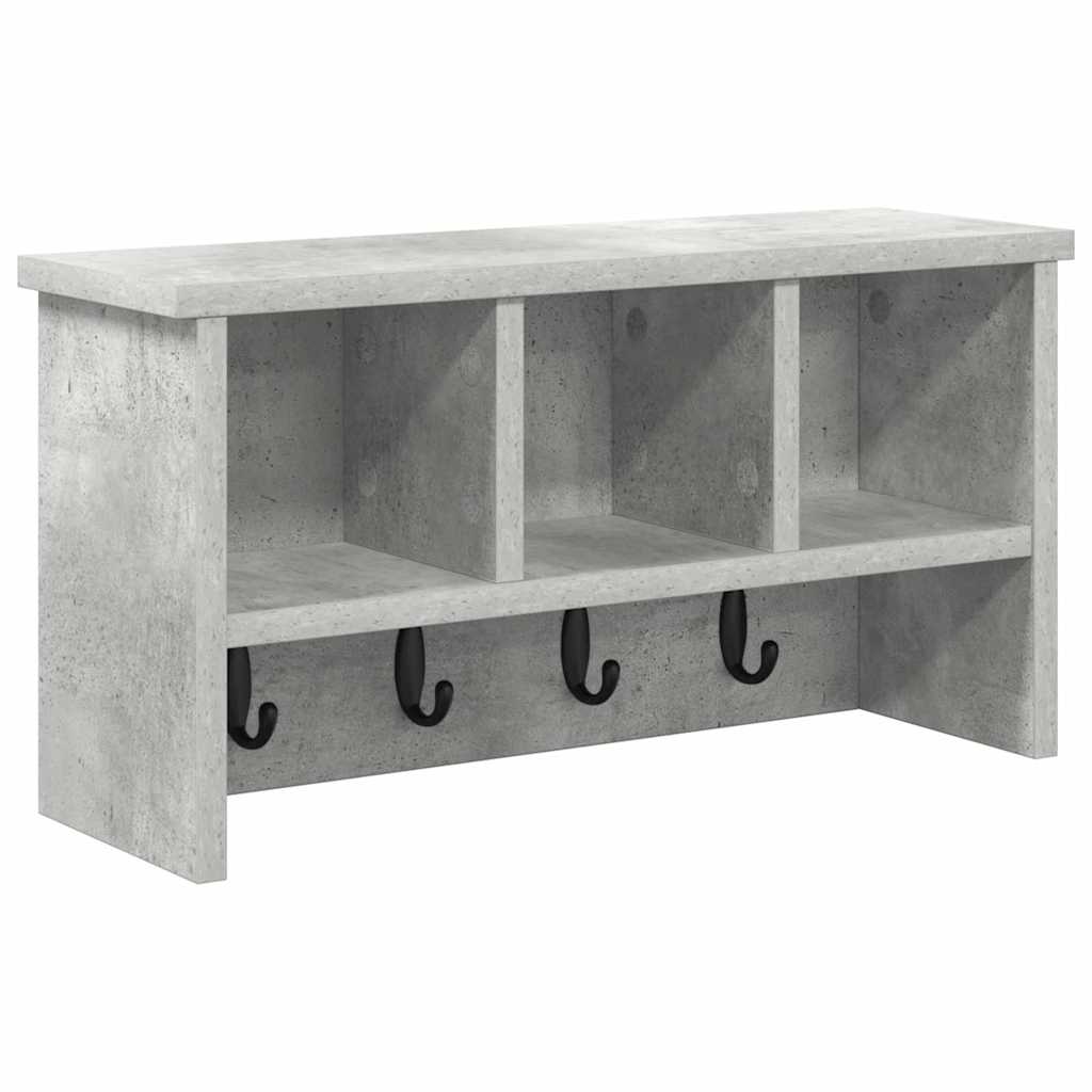 Porte-manteau mural avec étagère Gris béton 50 x 16 x 26 cm - XIOS
