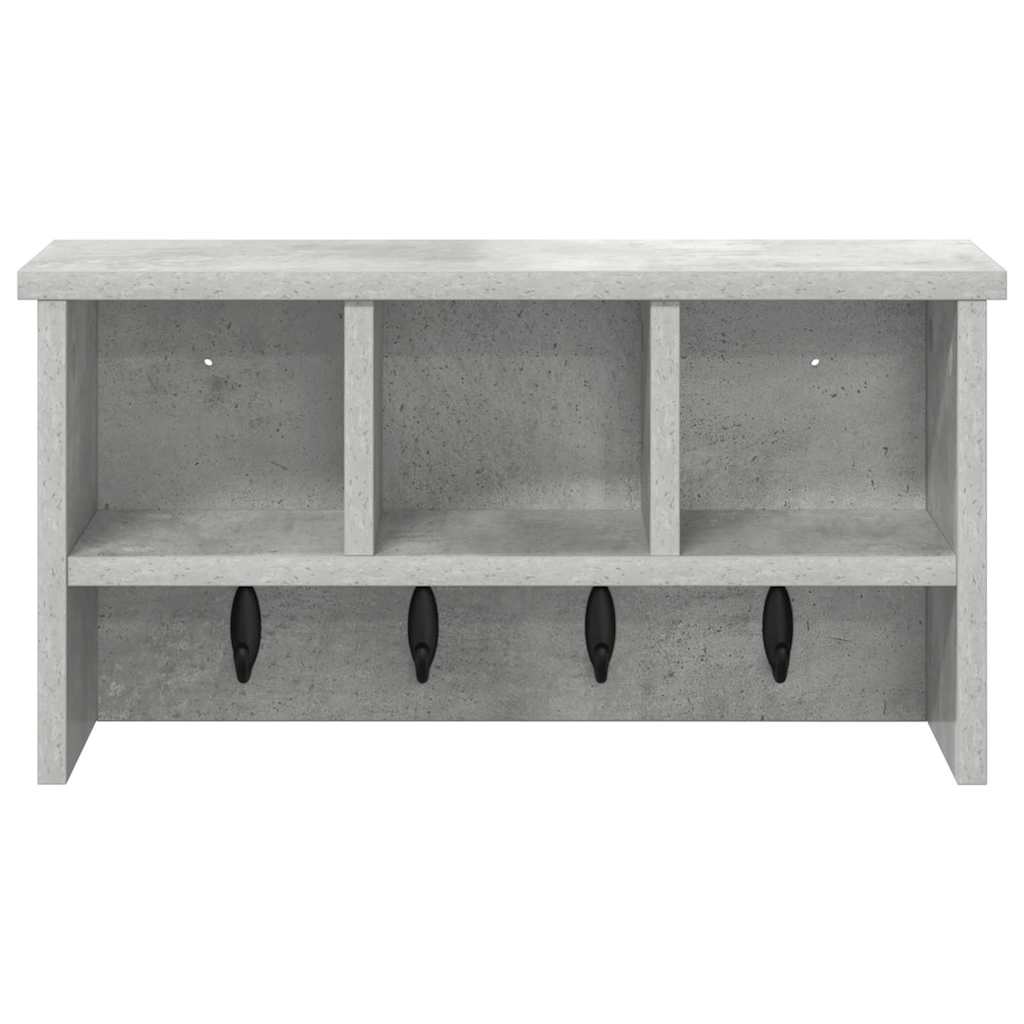 Porte-manteau mural avec étagère Gris béton 50 x 16 x 26 cm - XIOS