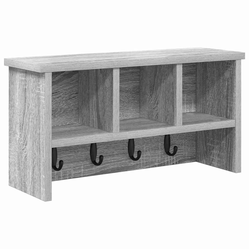 Porte-manteau mural avec étagère Sonoma gris 50 x 16 x 26 cm - XIOS