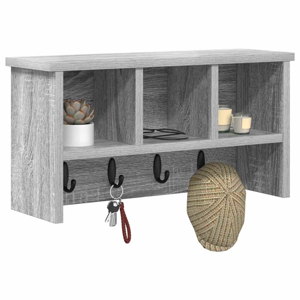 Porte-manteau mural avec étagère Sonoma gris 50 x 16 x 26 cm - XIOS