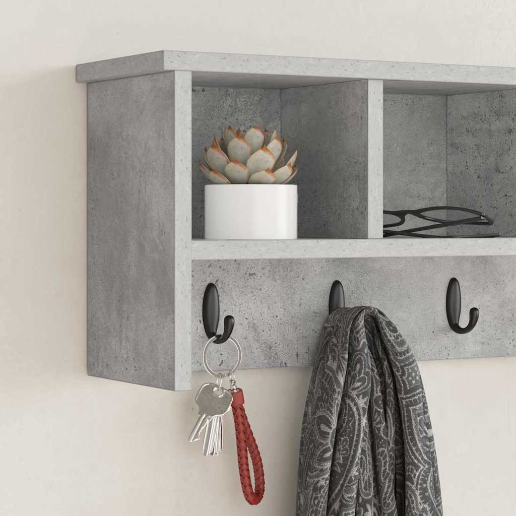 Porte-manteau mural avec étagère Gris béton 75 x 16 x 26 cm - XIOS