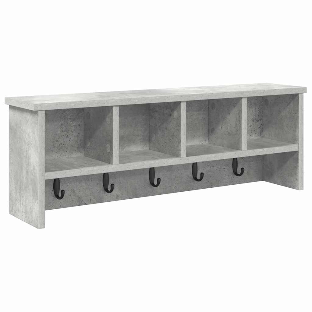 Porte-manteau mural avec étagère Gris béton 75 x 16 x 26 cm - XIOS