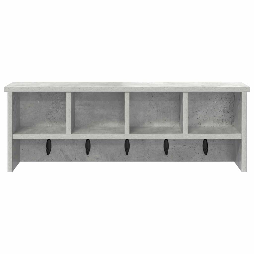 Porte-manteau mural avec étagère Gris béton 75 x 16 x 26 cm - XIOS