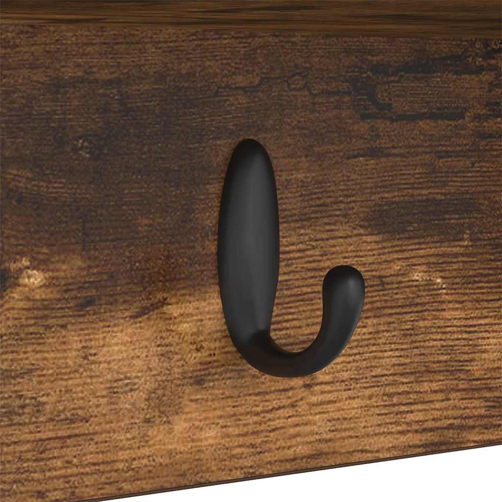 Porte-manteau mural avec étagère Chêne fumé 75 x 16 x 26 cm - XIOS