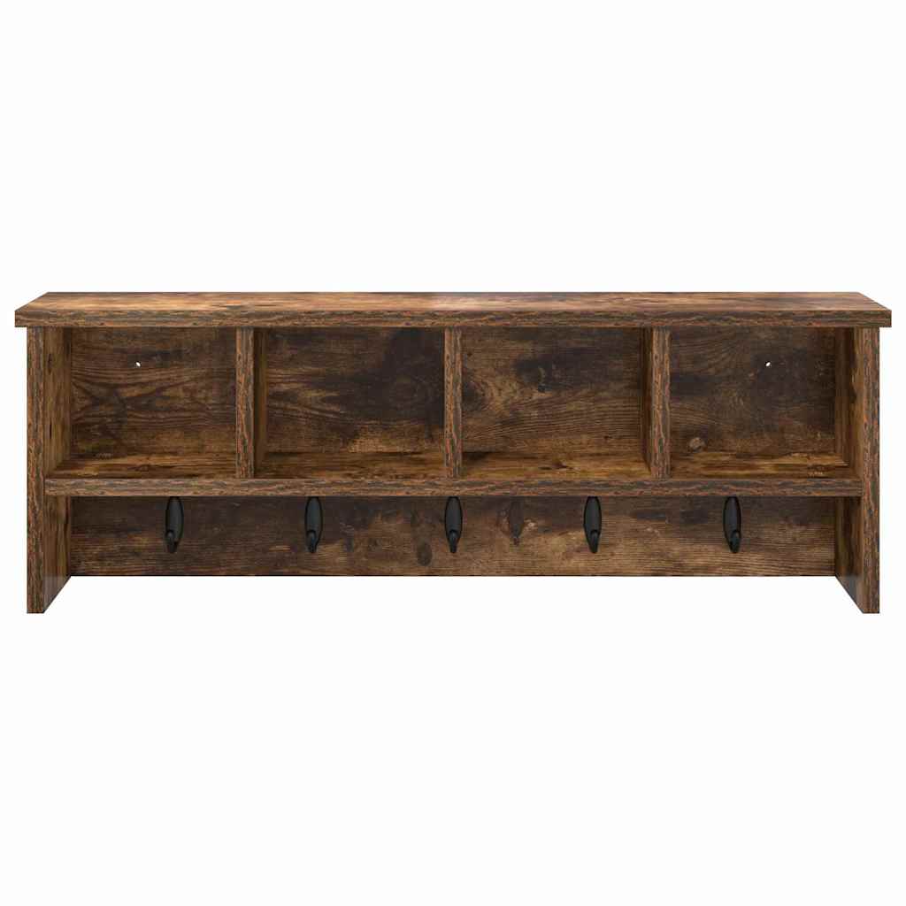 Porte-manteau mural avec étagère Chêne fumé 75 x 16 x 26 cm - XIOS