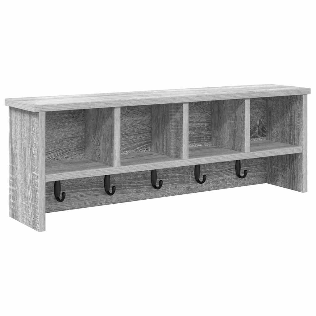 Porte-manteau mural avec étagère Sonoma gris 75 x 16 x 26 cm - XIOS