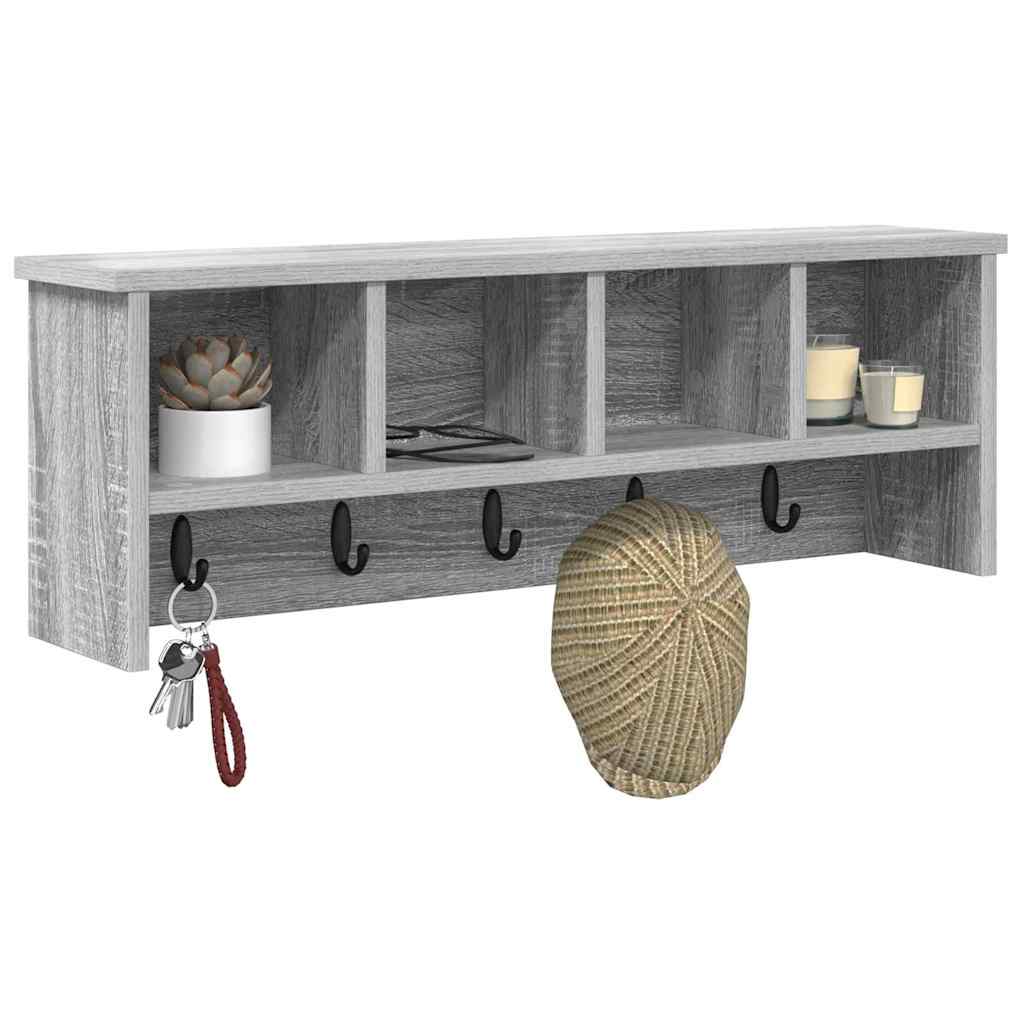 Porte-manteau mural avec étagère Sonoma gris 75 x 16 x 26 cm - XIOS