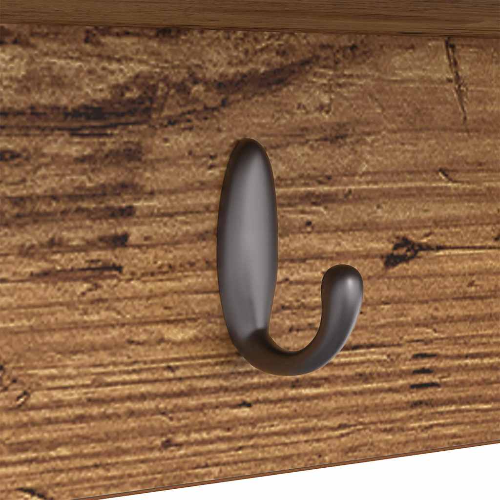 Porte-manteau mural avec étagère Bois ancien 75 x 16 x 26 cm - XIOS