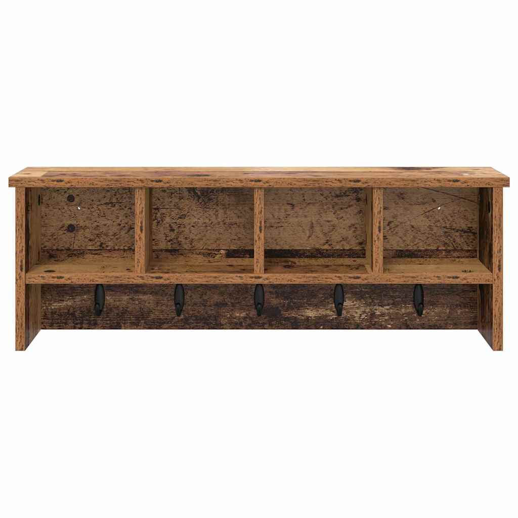Porte-manteau mural avec étagère Bois ancien 75 x 16 x 26 cm - XIOS