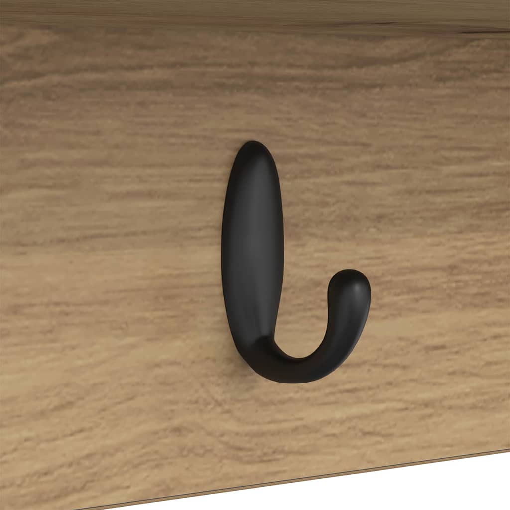 Porte-manteau mural chêne artisanal 75 x 16 x 26 cm - XIOS