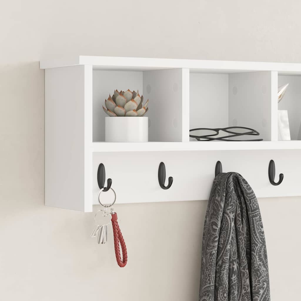Porte-manteau mural Blanc 100 x 16 x 26 cm Bois d'ingénierie - XIOS