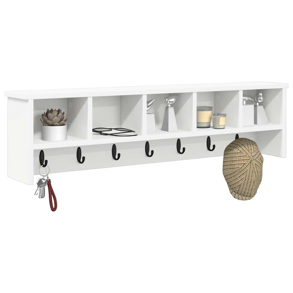 Porte-manteau mural Blanc 100 x 16 x 26 cm Bois d'ingénierie - XIOS