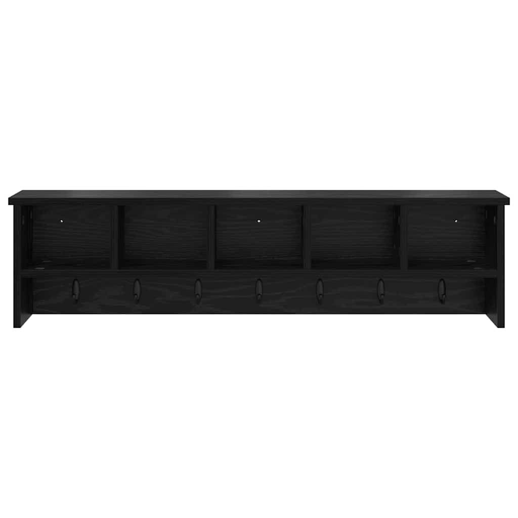 Porte-manteau mural avec étagère Chêne noir 100 x 16 x 26 cm - XIOS