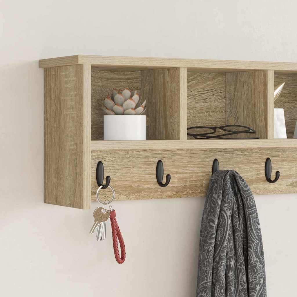 Porte-manteau mural avec étagère Chêne sonoma 100 x 16 x 26 cm - XIOS