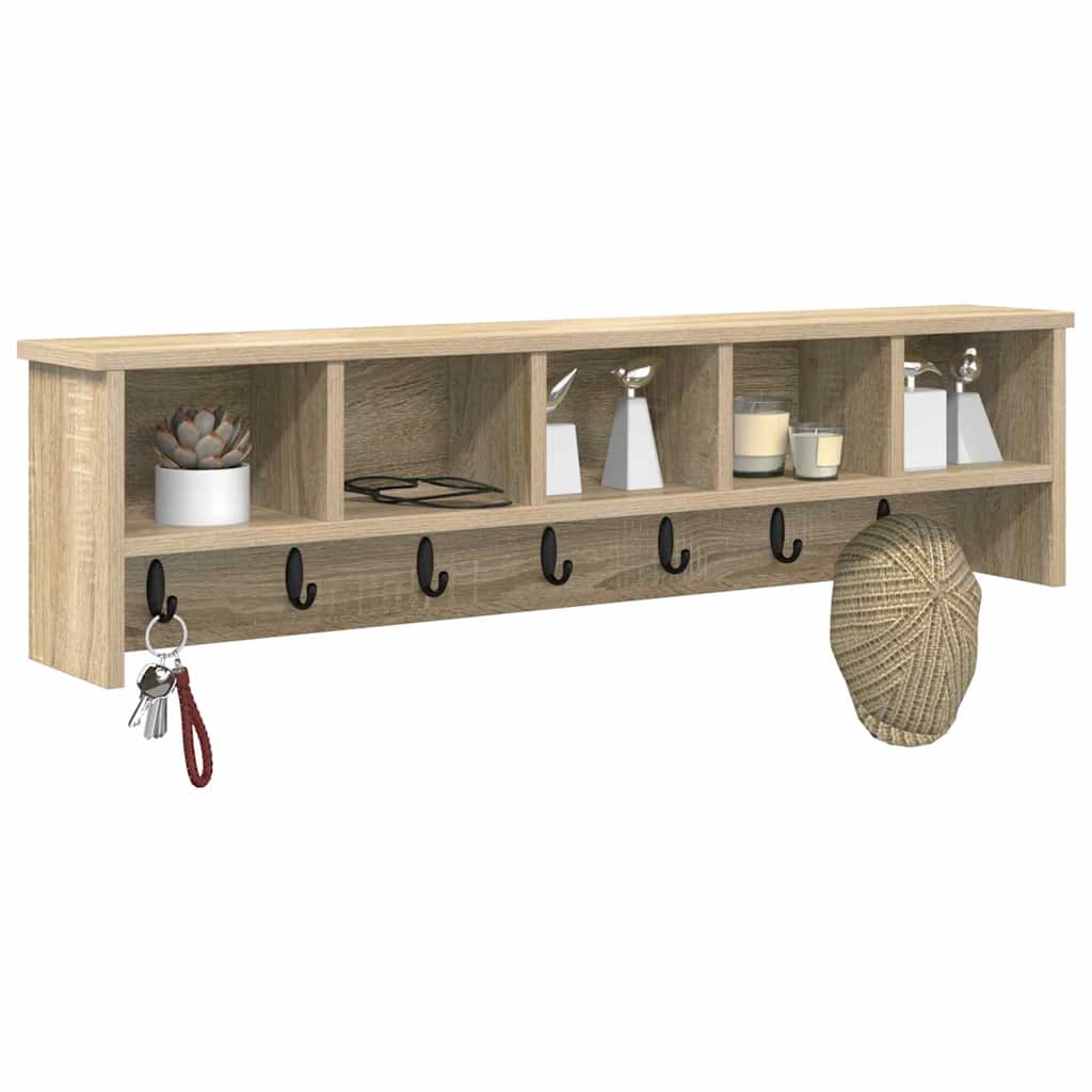 Porte-manteau mural avec étagère Chêne sonoma 100 x 16 x 26 cm - XIOS