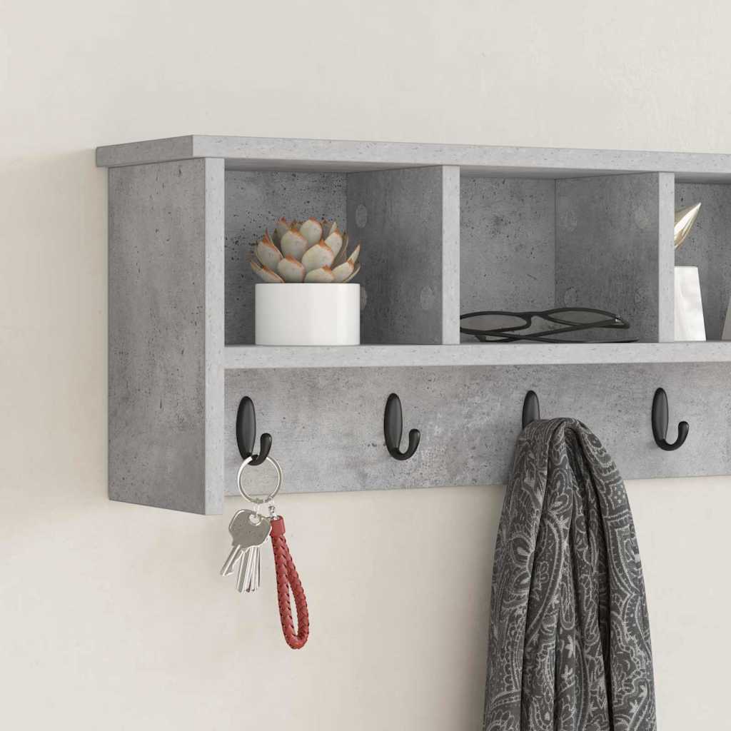 Porte-manteau mural avec étagère Gris béton 100 x 16 x 26 cm - XIOS
