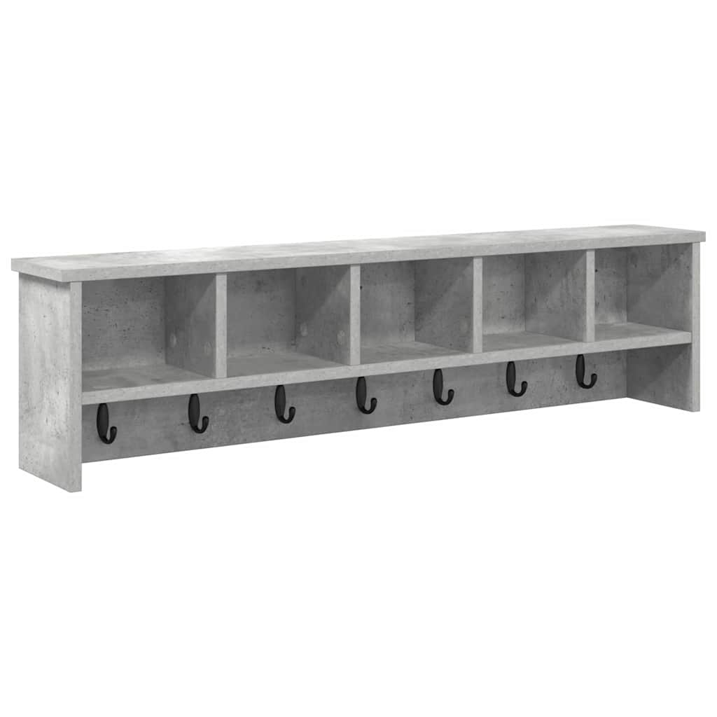 Porte-manteau mural avec étagère Gris béton 100 x 16 x 26 cm - XIOS