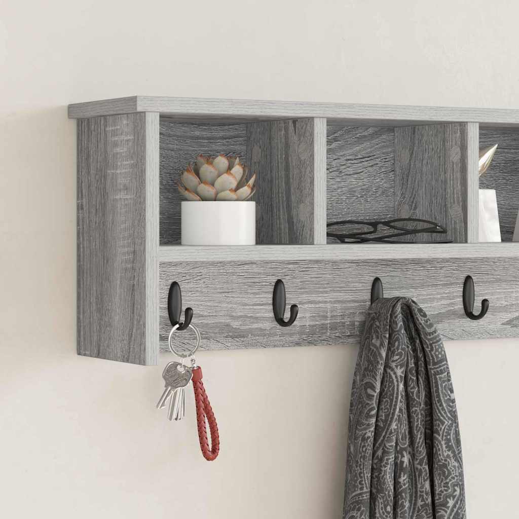 Porte-manteau mural avec étagère Sonoma gris 100 x 16 x 26 cm - XIOS