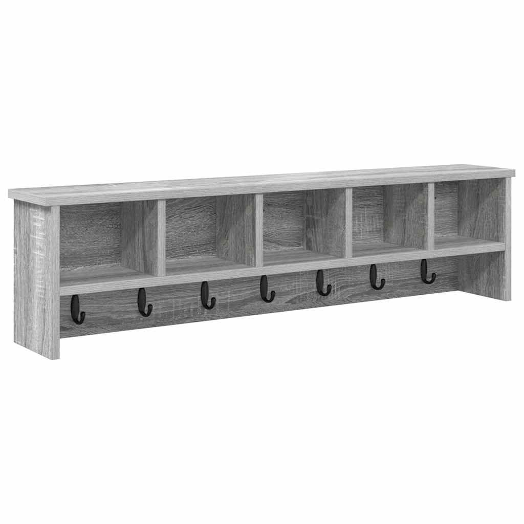Porte-manteau mural avec étagère Sonoma gris 100 x 16 x 26 cm - XIOS