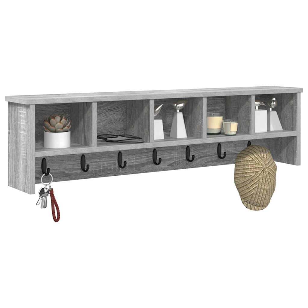Porte-manteau mural avec étagère Sonoma gris 100 x 16 x 26 cm - XIOS