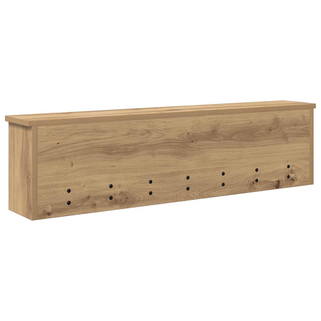 Porte-manteau mural chêne artisanal 100 x 16 x 26 cm - XIOS