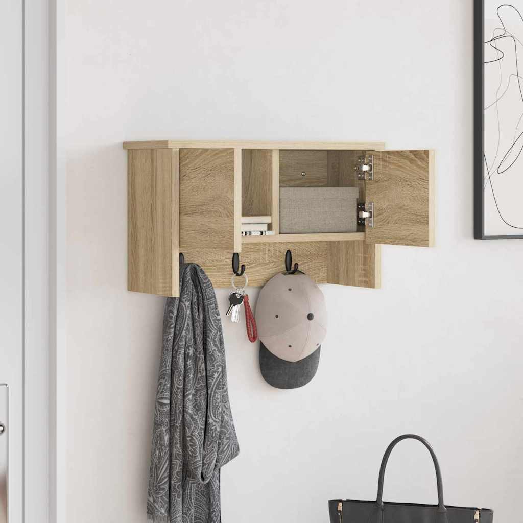 Porte-manteau mural avec étagère Chêne sonoma 50 x 20 x 30 cm - XIOS