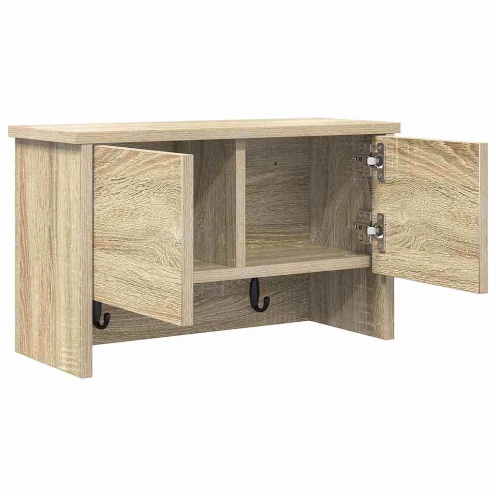 Porte-manteau mural avec étagère Chêne sonoma 50 x 20 x 30 cm - XIOS