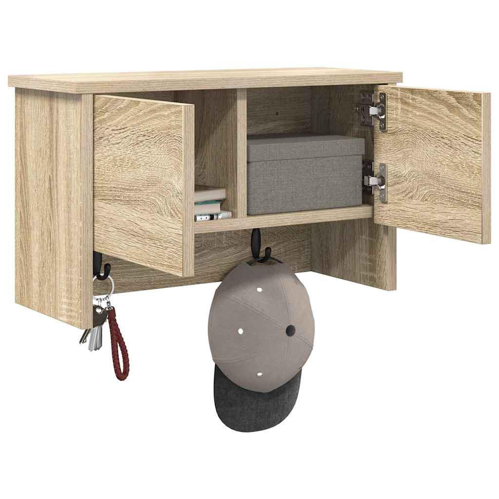 Porte-manteau mural avec étagère Chêne sonoma 50 x 20 x 30 cm - XIOS