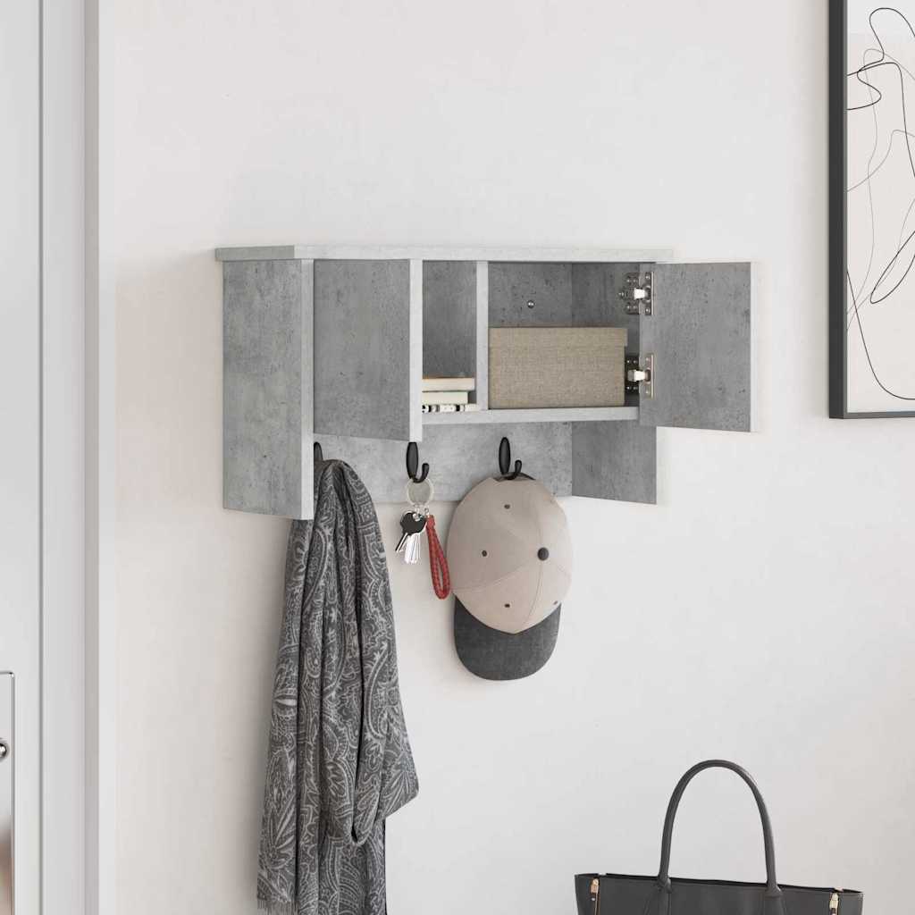 Porte-manteau mural avec étagère Gris béton 50 x 20 x 30 cm - XIOS