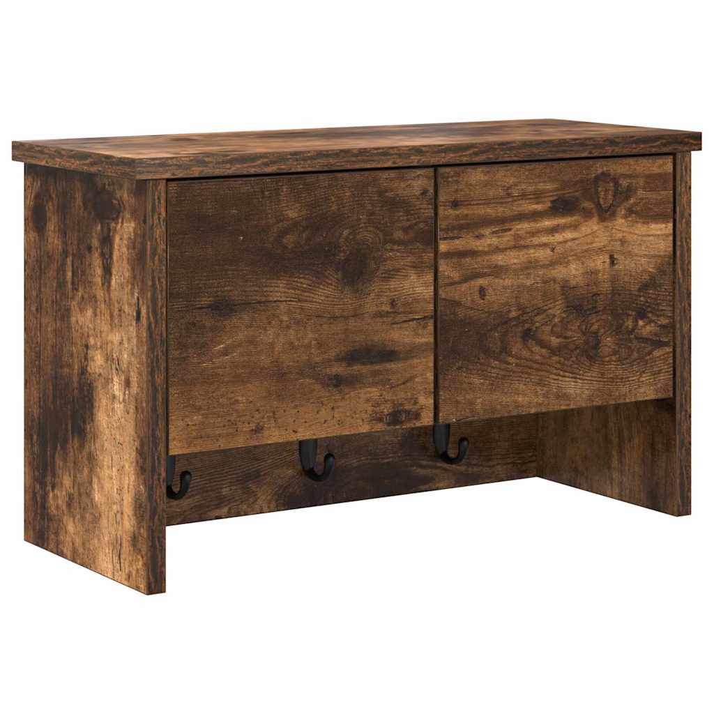 Porte-manteau mural avec étagère Chêne fumé 50 x 20 x 30 cm - XIOS