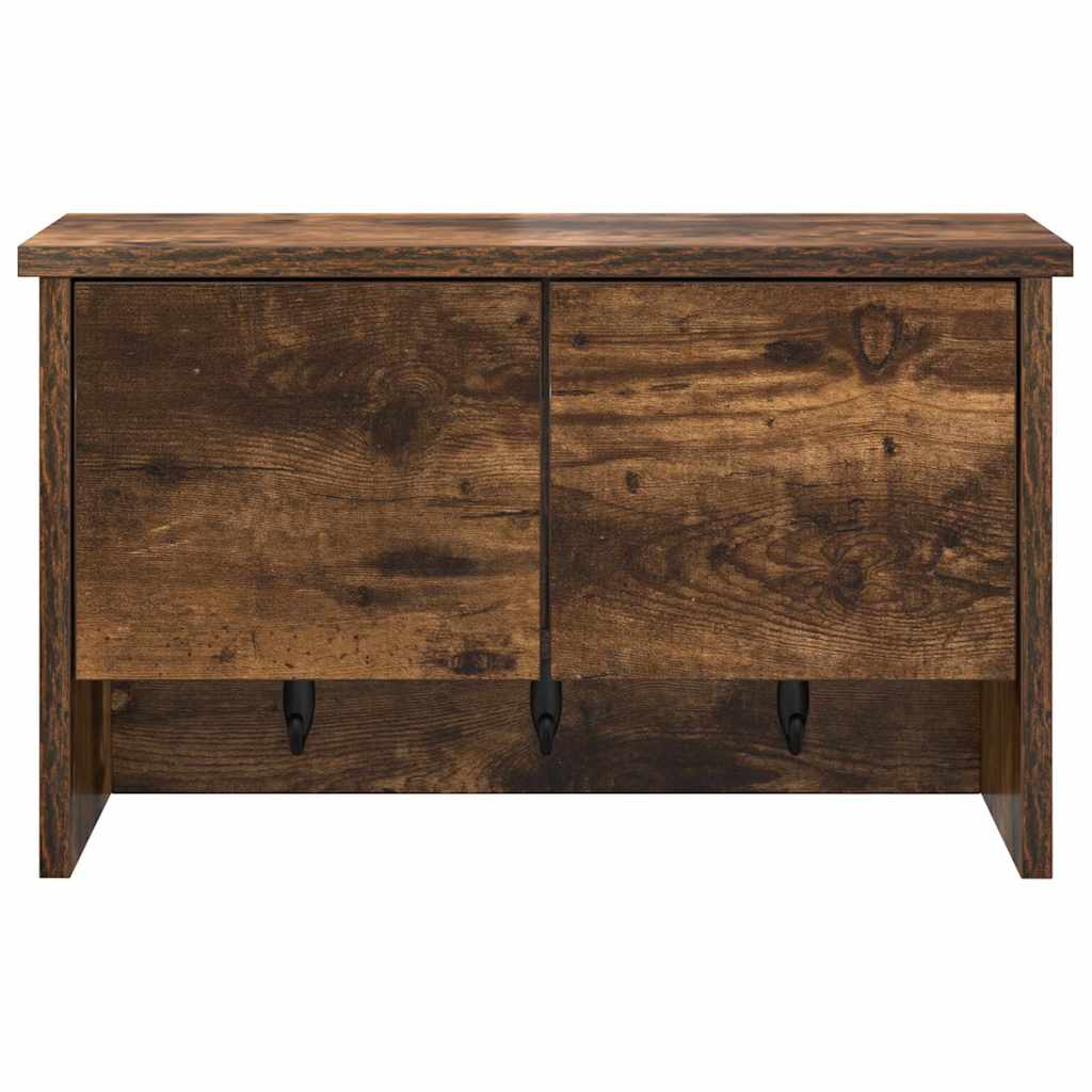 Porte-manteau mural avec étagère Chêne fumé 50 x 20 x 30 cm - XIOS