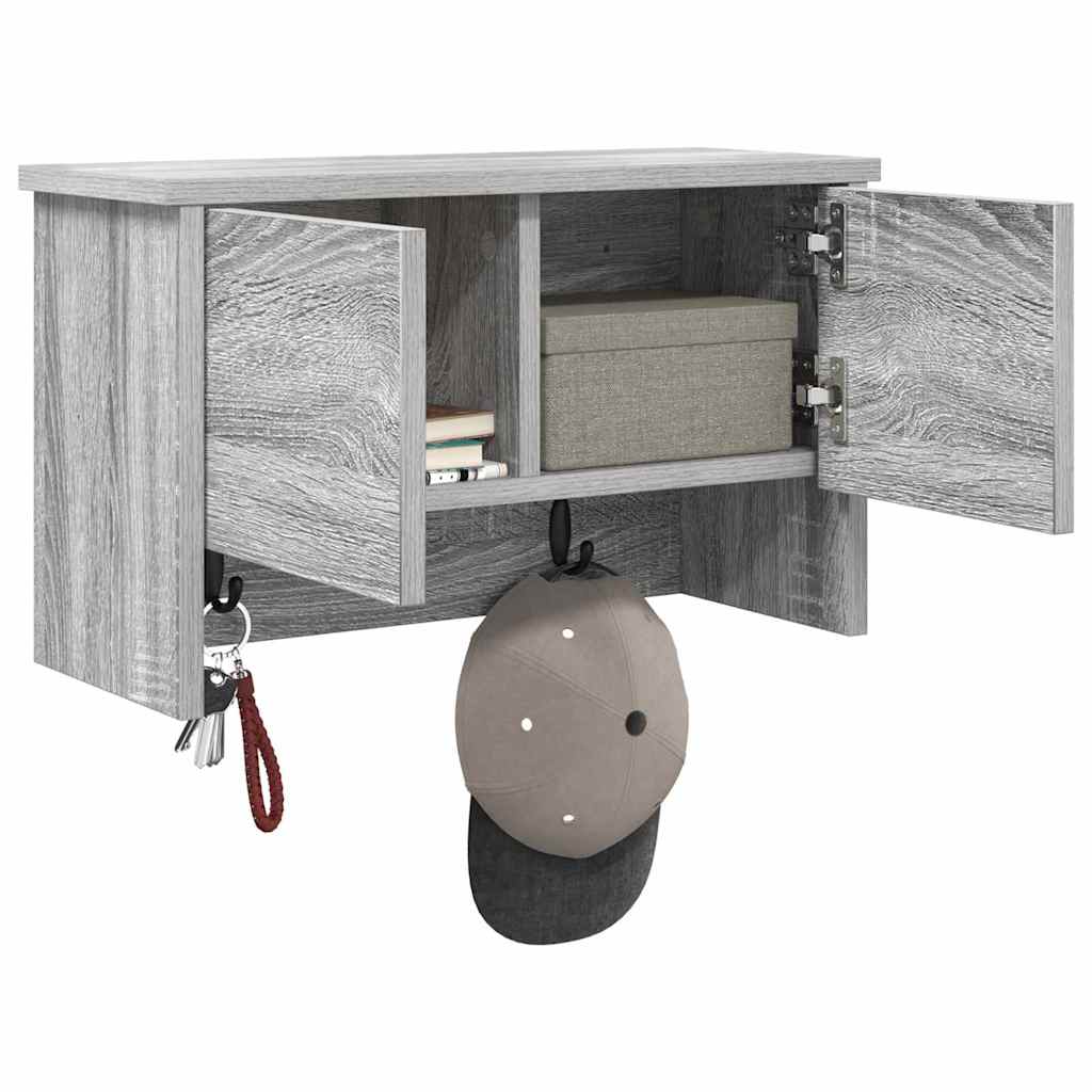 Porte-manteau mural avec étagère Sonoma gris 50 x 20 x 30 cm - XIOS