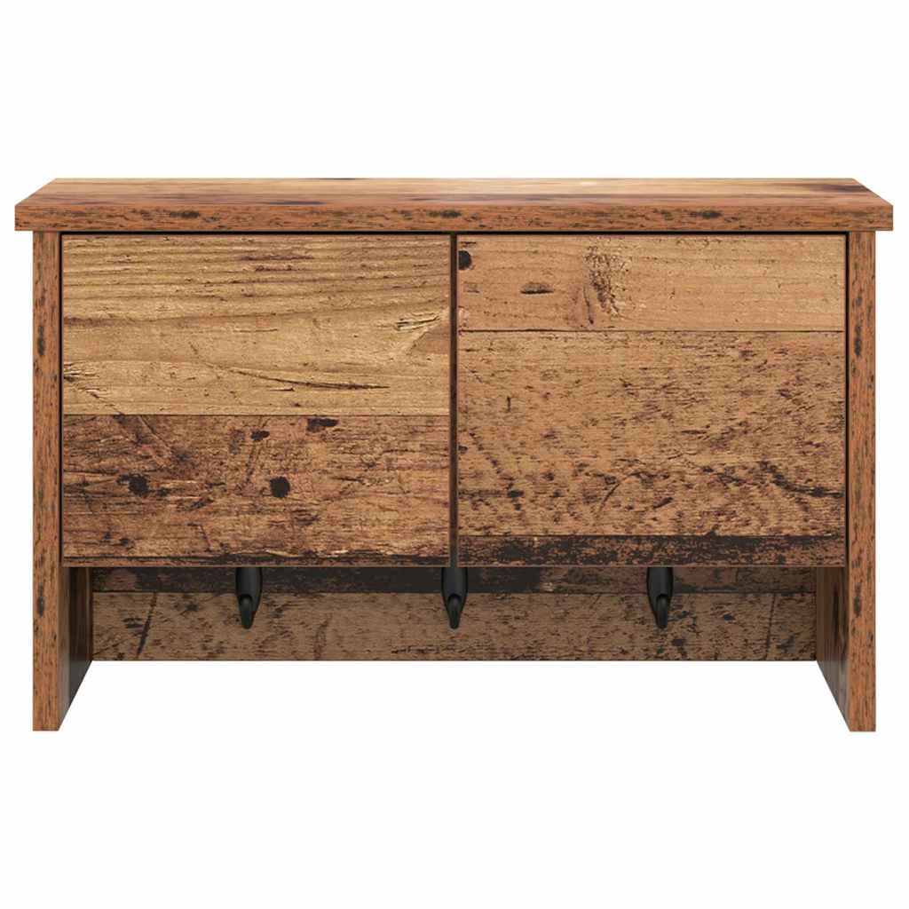 Porte-manteau mural avec étagère Bois ancien 50 x 20 x 30 cm - XIOS