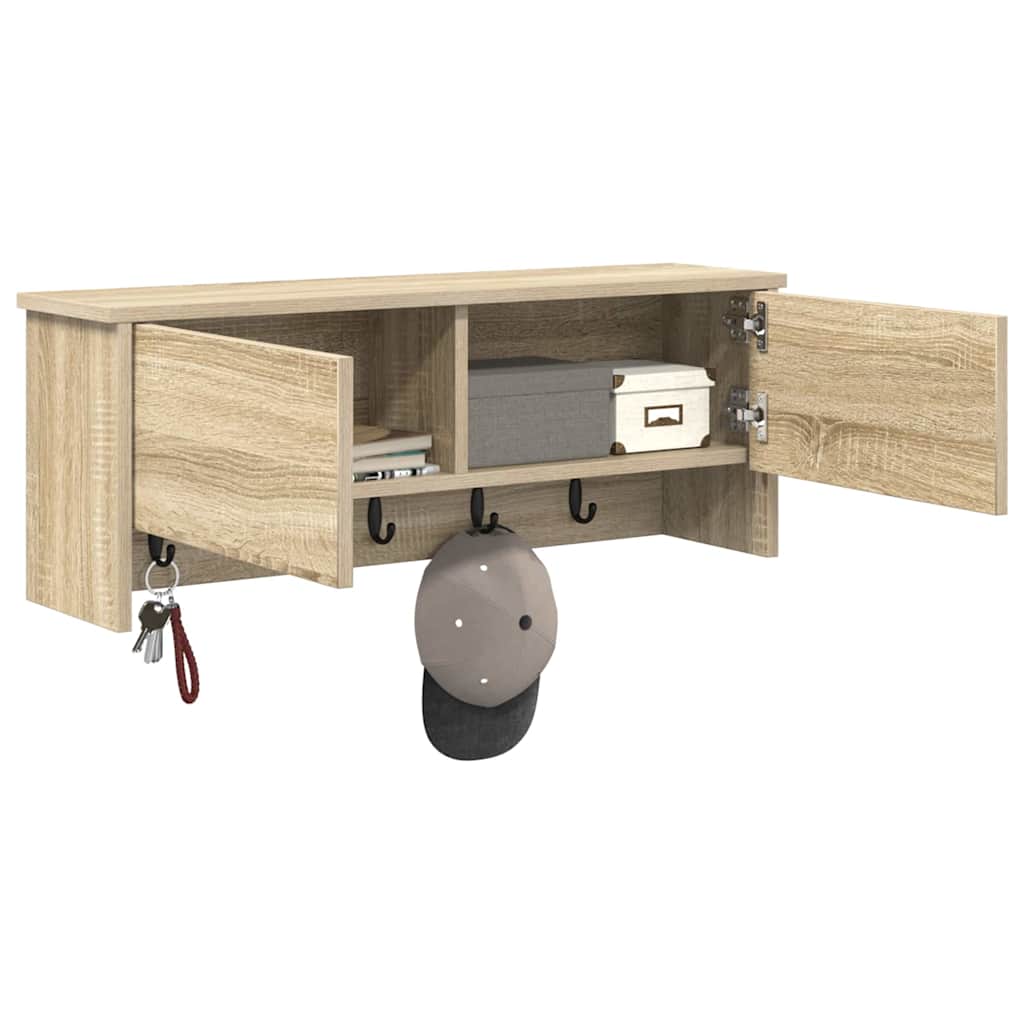 Porte-manteau mural avec étagère Chêne sonoma 80 x 20 x 30 cm - XIOS