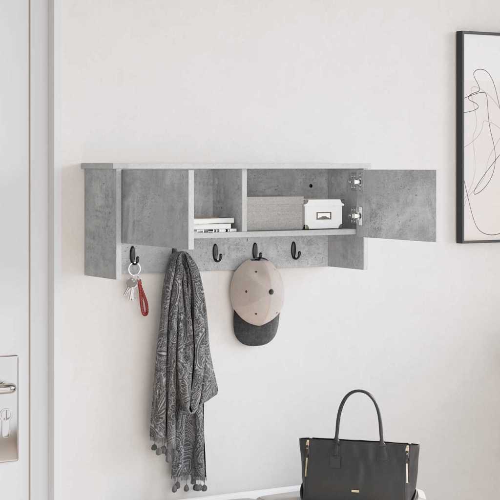 Porte-manteau mural avec étagère Gris béton 80 x 20 x 30 cm - XIOS