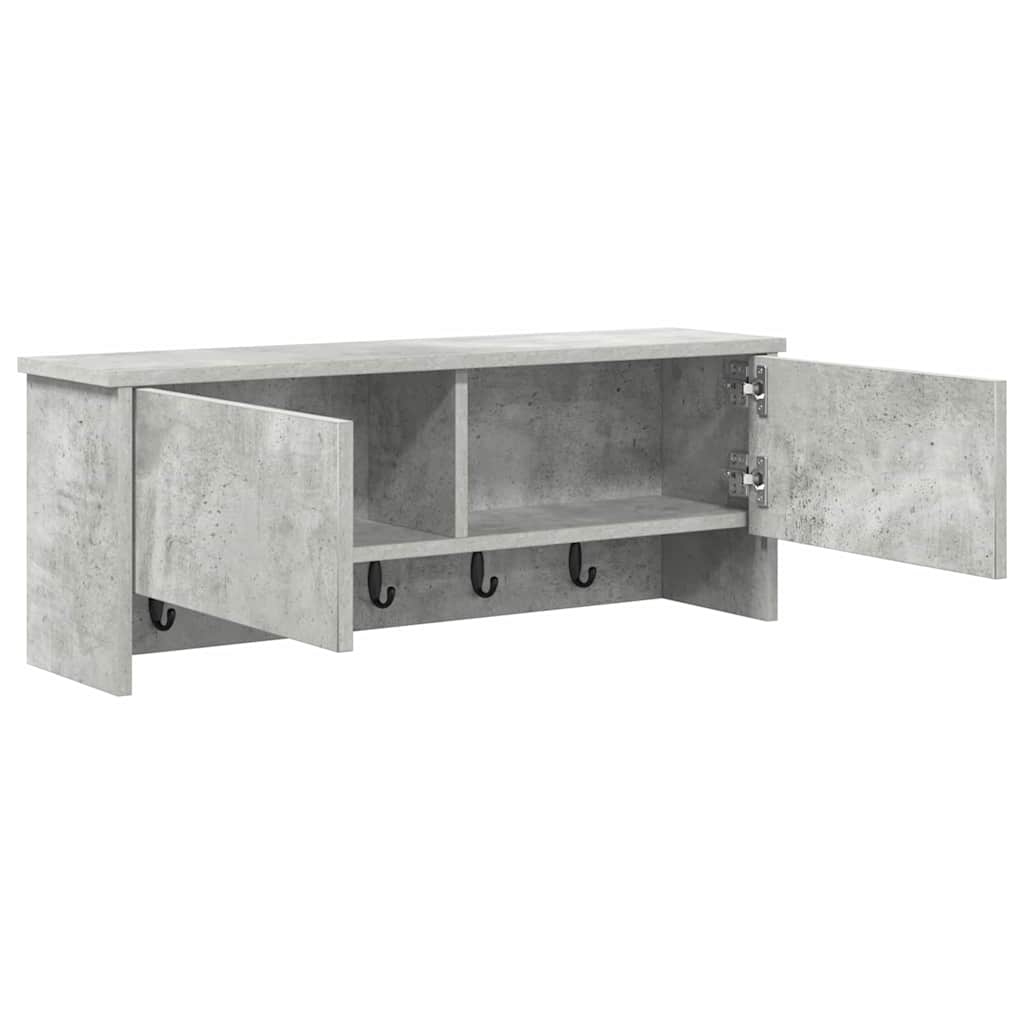 Porte-manteau mural avec étagère Gris béton 80 x 20 x 30 cm - XIOS