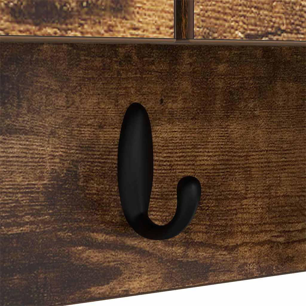 Porte-manteau mural avec étagère Chêne fumé 80 x 20 x 30 cm - XIOS