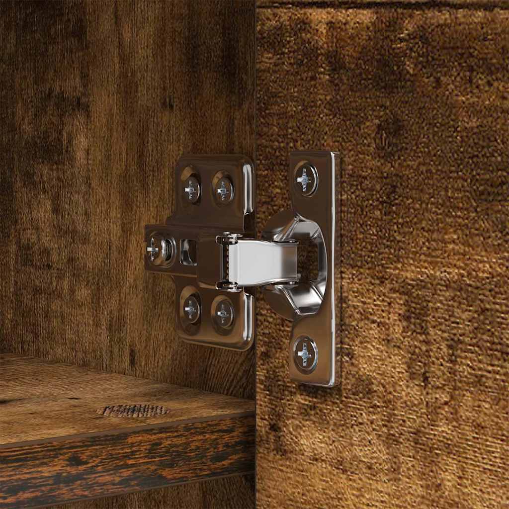 Porte-manteau mural avec étagère Chêne fumé 80 x 20 x 30 cm - XIOS