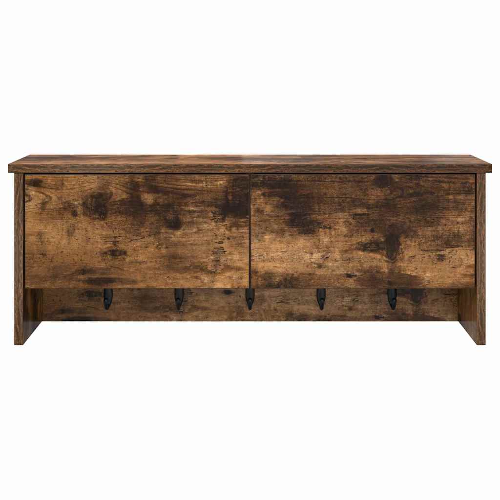 Porte-manteau mural avec étagère Chêne fumé 80 x 20 x 30 cm - XIOS